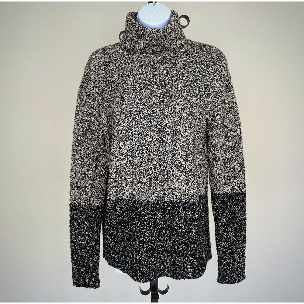 Vince Colorblock Pattern Turtleneck Sweater